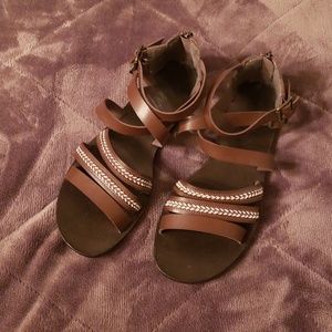 Brown strappy sandals
